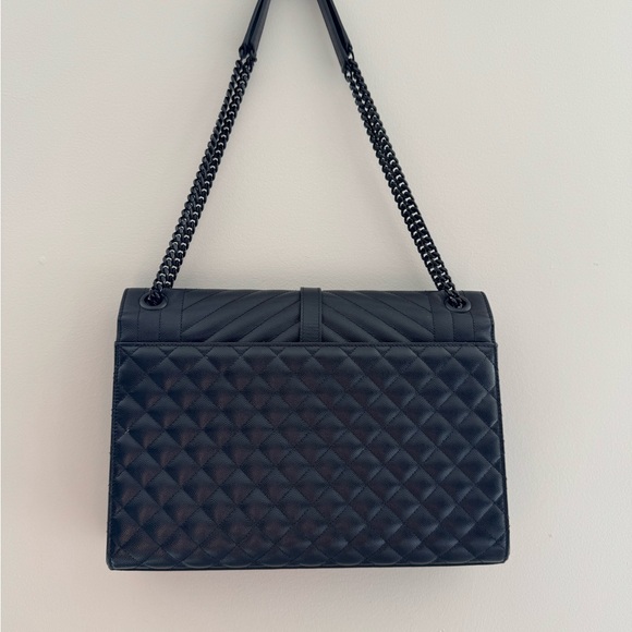 YSL Triquilt Large Envelope Bag Noir - Picture 8 of 11